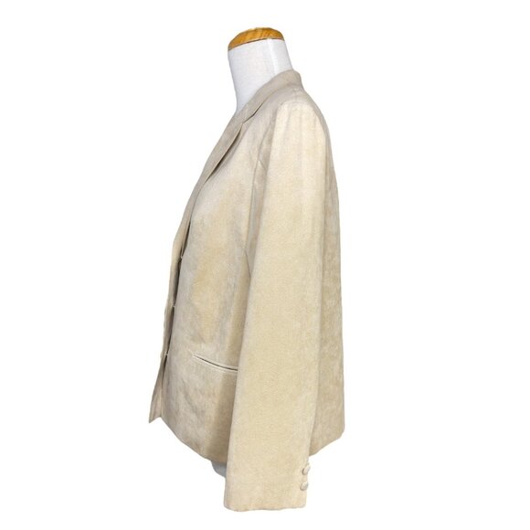 Hand Tailored Vintage Beige Suede Blazer Jacket By Chinese Custom Tailor - Picture 7 of 7